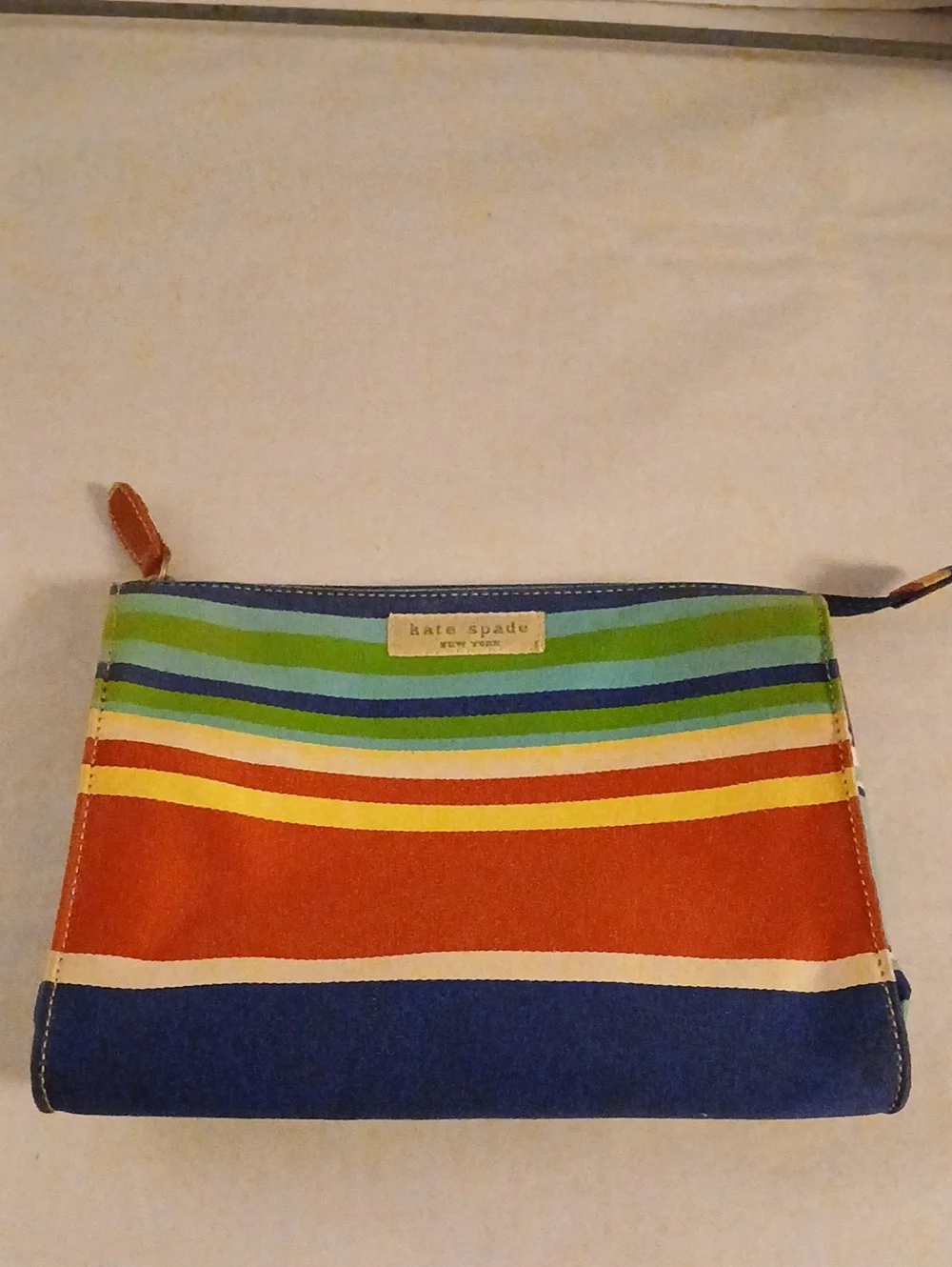 kate spade Multicolor Striped Canvas Wristlet - Blue, Red, Green, Yellow
